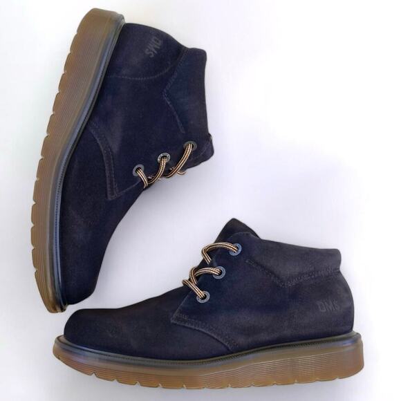 Vintage Dr Martens UK7 Navy Blue Suede England MIE 90s Y2K Boots Leather Chunky main image 7